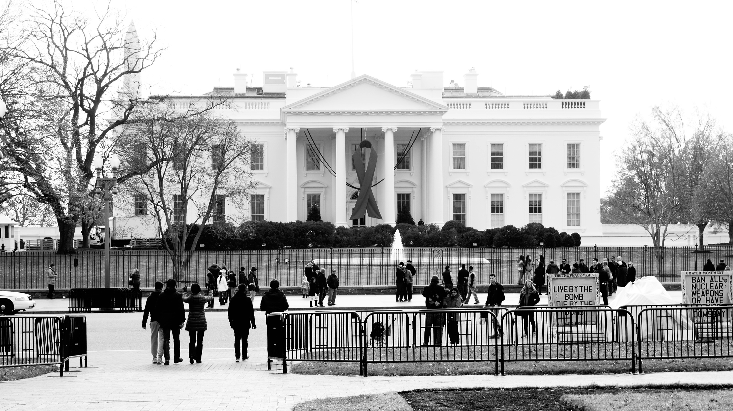 World AIDS Day – Red Ribbon on the White House Portico 33922