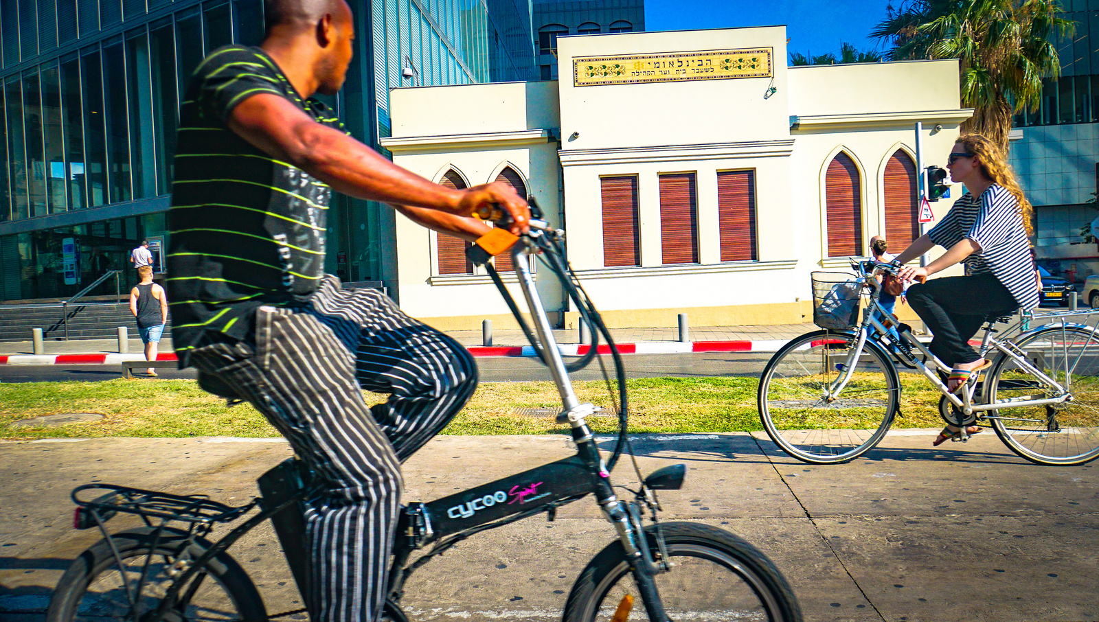 Electric Bicycle Riders, Tel Aviv, Israel