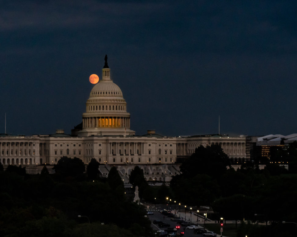 Moon over U.S. Capitol